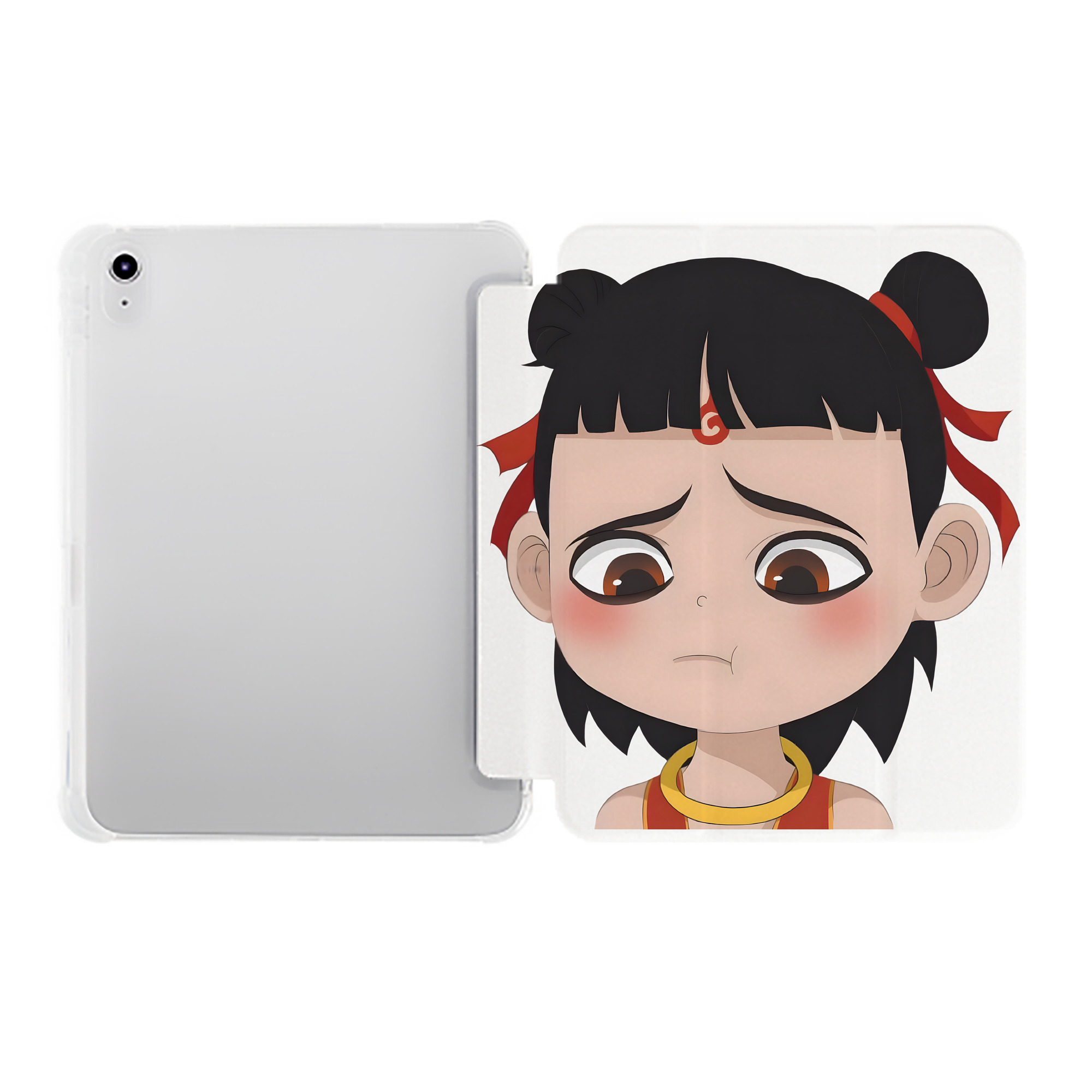 （画像用） Ne Zha 2 ナタ 魔童の大暴れ IPad ケース ペン収納付き 三つ折りスタンド PUレザー×シリコン 対応機種9.5/10.5/10.9インチ